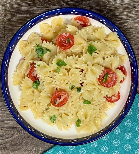 Bow-Tie Pasta with Fresh Basil & Tomatoes - Hot Rod's Recipes