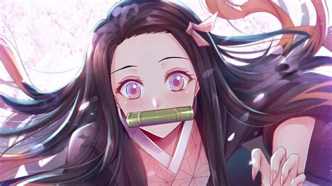 Nezuko Kamado Demon Form Kimetsu No Yaiba Pc Desktop 4k Wallpaper Free ...