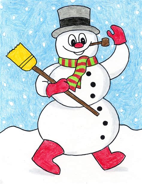 How to Draw Frosty the Snowman: Step-by-Step Art Lesson for Kids