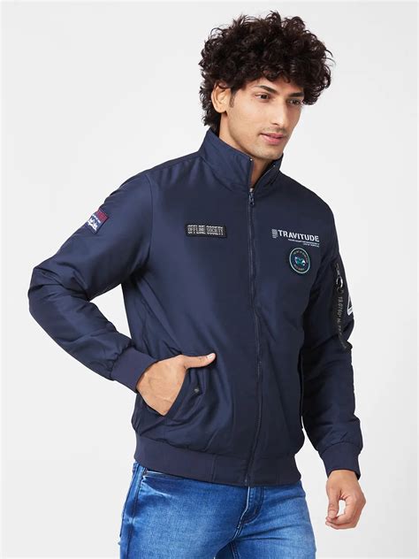 Men'S Bomber Jacket With Diy Velcro Badges