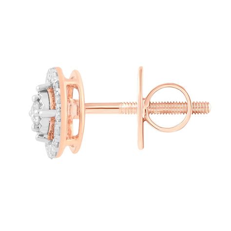 Buy Sparkling Rose Gold and Diamond Cocktail Studs OSE24A51-D400X2B ...