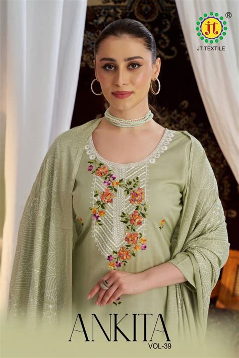 Jt Ankita Vol 39 Rayon Printed Dress Material Collection