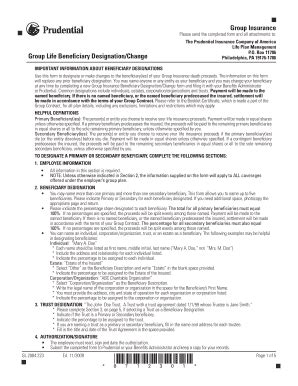 Group Insurance Beneficiary Designation Form - Blank Fillable Template ...