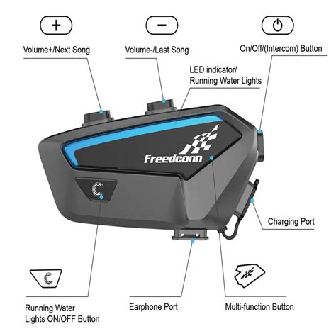 Buy Motorcycle Intercom Bluetooth Helmet Headphone FX Motorbike ...