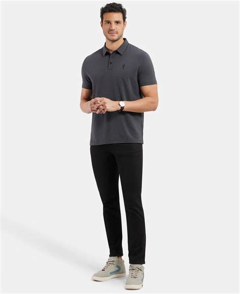 Buy Tencel Micro Modal and Cotton Blend Thin Stripe Half Sleeve Polo T ...