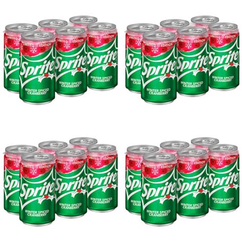 Sprite Winter Spiced Cranberry 7.5 Ounce 24 Pack Can Gift Set | Soda ...