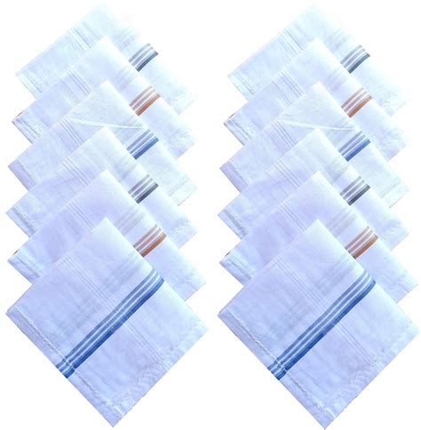 Kuber Industries Cotton 12 Piece Men's Handkerchief Set - White ...