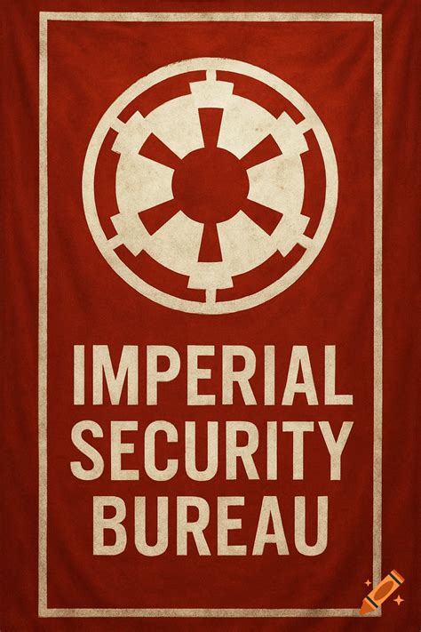A red and white banner for the Star Wars Imperial Security Bureau with ...