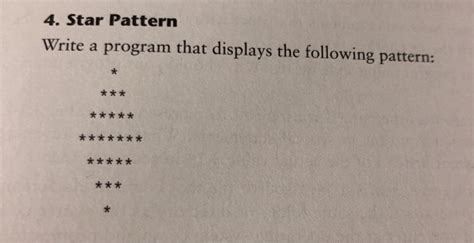 Star Patterns Write a Program Using Loops to Display the Following Patterns 的图像结果