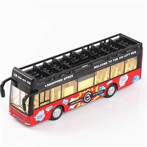 JKBD Die-Cast Sightseeing Bus Toy for Kids - Metal Bus with Light ...