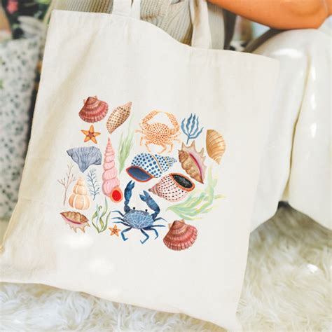 Seashell Tote Bag Summer Totes Coastal Bag Cute Tote Bag Beachy Tote ...
