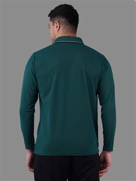 Full Sleeve Polo T-Shirt Green | Men Wear