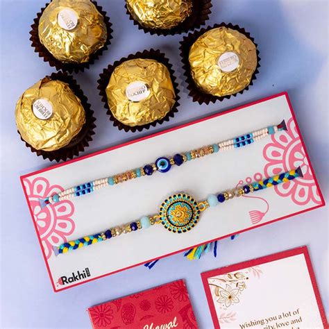 Send Two Bhai Rakhi With Ferrero Rocher Online