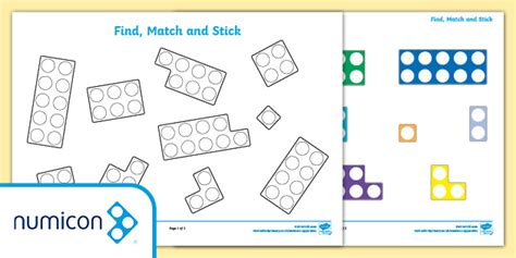 Numicon Shape Find, Match and Stick Activity