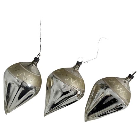 Lot of three Mercury Glass Christmas Ornaments Antique German, 1910s ...