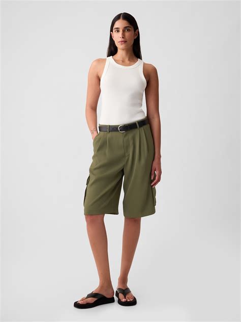 365 Mid Rise Cargo Bermuda Shorts | Gap