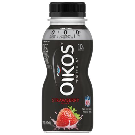 Dannon Oikos Nonfat Greek Yogurt Drink, Strawberry, 7 Ounce Bottle ...