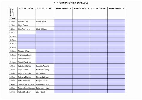 Panel Interview Schedule Template 的图像结果