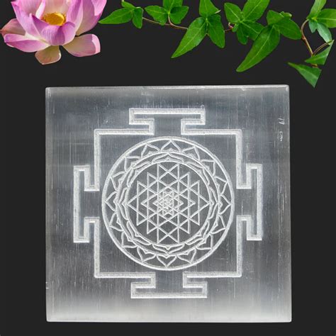 Crystal Heaven Selenite Crystal Charging Plate, 3 Inch Engraved For Cr ...