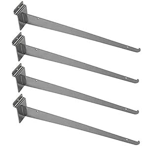 Prolinemax 10Pc 14" Chrome Glass Slatwall Shelf Bracket Retail Display ...
