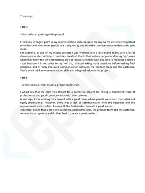 Image result for Audio Transcript Test Sample