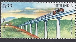 India 1998 Completion of Konkan Railway Train Bridges Railroad Stamp ...