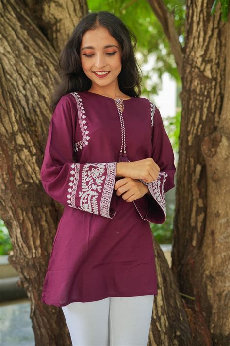 Misty Melody Kurti - Maroon – Atha Fashion