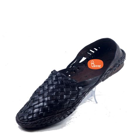 Mens Hand Woven Full Net Shoes Dark Brown Color