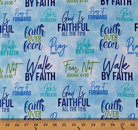 Walk by Faith Bible Verses Words Quotes Scriptures Light Blue David Te ...