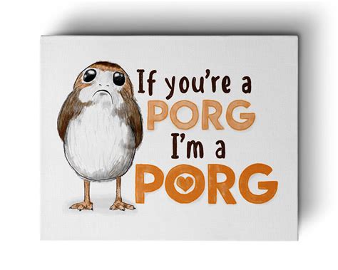 Buy Porg Art Print | Star Wars Wall Art | the Notebook Quote | Star ...