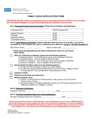 Fillable Online FAMILY LEAVE APPLICATION FORM Fax Email Print - pdfFiller