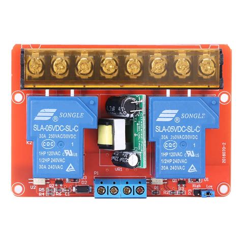 Relay Module High Power 2-Channel Relay, DC 5V High-Low Level Trigger ...