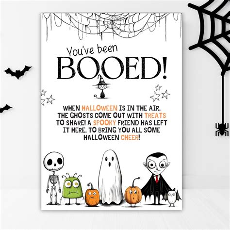 Editable You've Been Boo'd Card, Halloween Printable for Friend, You've Been Booed, Halloween ...