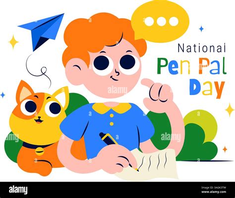 National Pen Pal Day Vector Illustration on June 1 Featuring Someone ...