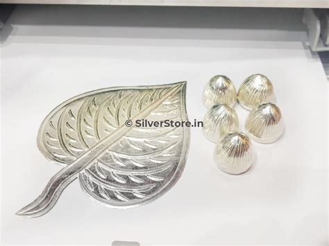Silver Pan & silver supari set - silver leaf - silver nuts – SilverStore.in