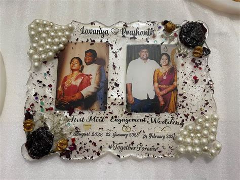 Customized Resin Photo Frame with Pearls – Artsty