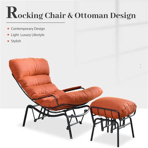 ovios Outdoor Rocking Chair with Ottoman, Patio India | Ubuy