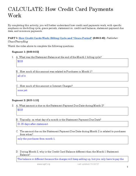 Ginny Calculate How Credit Card Payments Work (#20) - CALCULATE: How ...