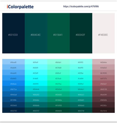 51+ Deep Teal Color Palettes & Gradient Ideas | iColorPalette