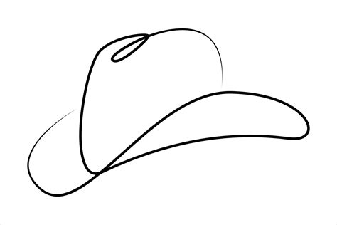 Continuous one line drawing of cowboy hat,Simple cowboy hat line art ...