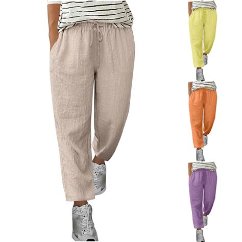 Dazajoo Women's Summer Pants Straight Leg Summer Pants for Women Casual ...