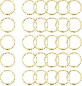 Levin 19MM Gold Loose Leaf Binder Rings Office Metal Book Rings, Nickel ...