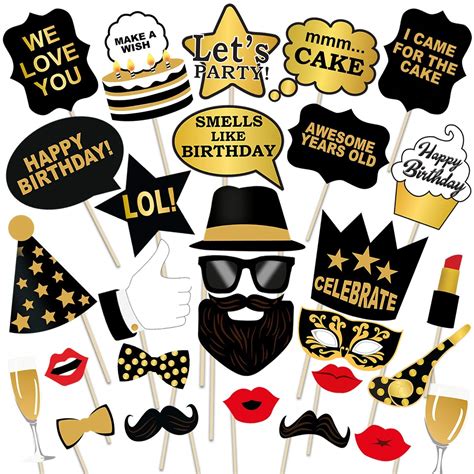 DISHANKART Party Chacha Birthday Photo Booth Props 29 Pcs/Birthday ...