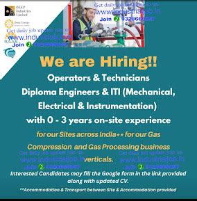 Deep industries Ltd Oil and Gas Job vacancy for Diploma ITI Mechanical ...