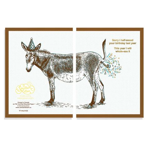 Half-Assed Your Birthday Card | Smitten Kitten – Outer Layer