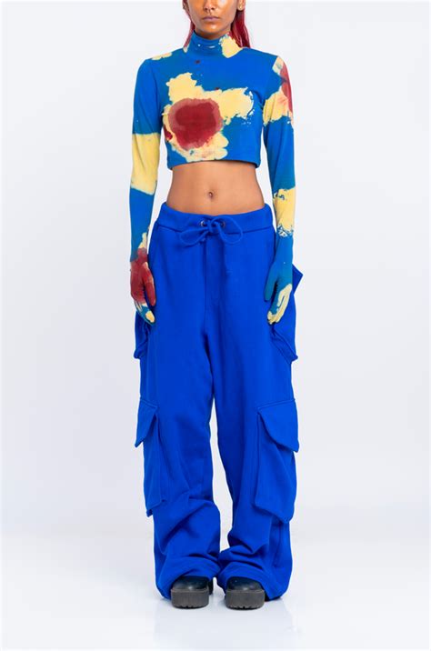 Huemn Blood Washed Crop Top 2.0 (Blue) – HUEMN