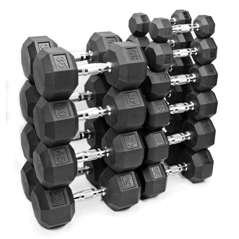 Buy XPRT Fitness Rubber Coated Hex Dumbbells with Chrome and Textured ...