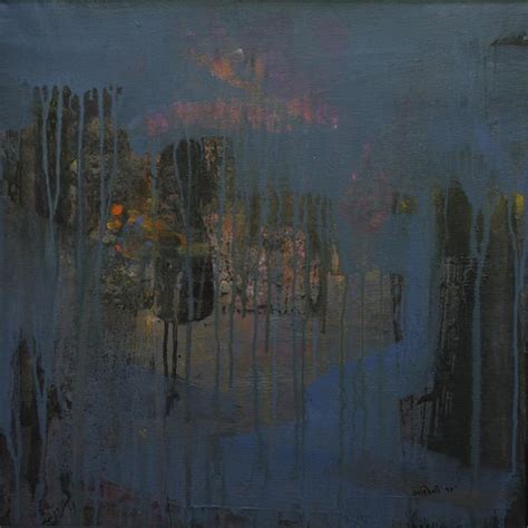 "Agyaat Blue Three": Blue Violet Acrylic Painting by Ashwini Borse ...