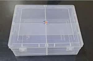 AA and ZS Plastic Jewellery Case Organiser with partitions Transparent ...