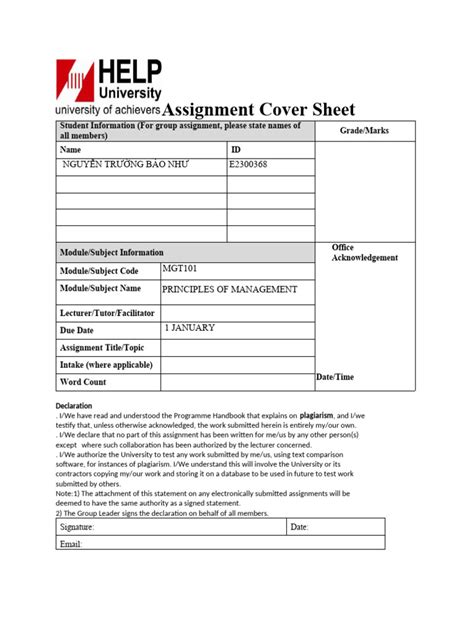 Image result for Cover Page for Excel Assignment